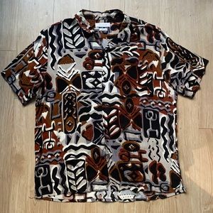 Tribal Print Casual Button Down